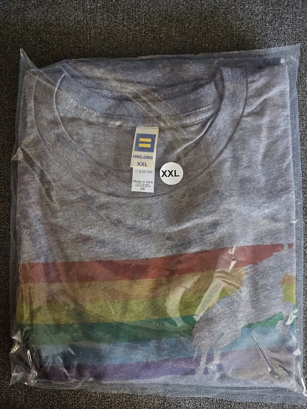 NWT Human Rights Campaign Rainbow Pride Unicorn T-Shirt XXL